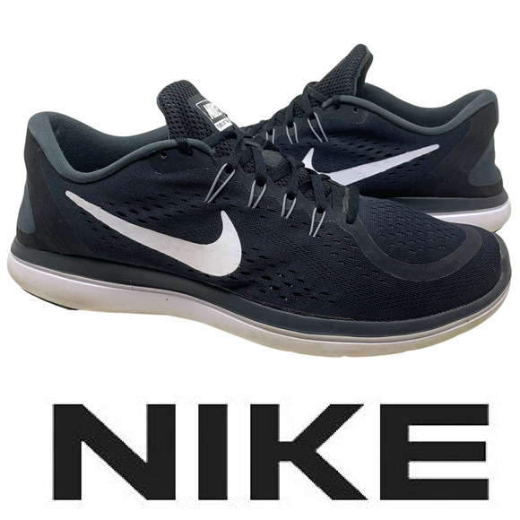 Nike Flex 2017 Run Black Anthracite Sneakers Shoes Men's Sz 13 898457-001 - Picture 1 of 12